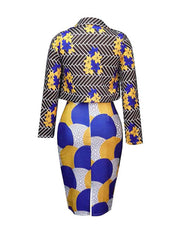 Two Piece Short Coat Bodycon Midi Skirts