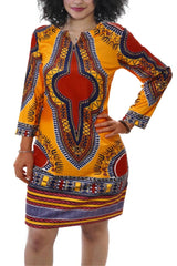 Bohemian V Neck Printed Bodycon Dress