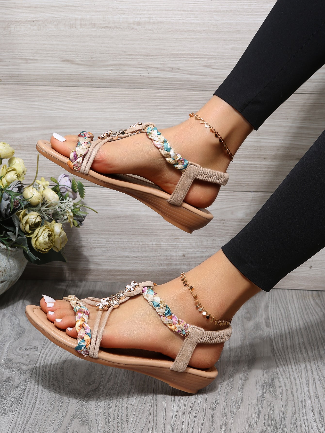Open Toe Bohemian Sandals in 2 Colors