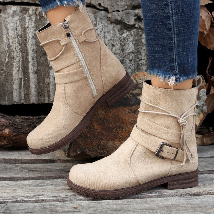 Low Heel Non-Slip Suede Ankle Boots in 3 Colors