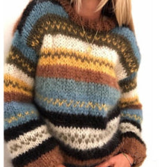 Round Neck Striped Sweater