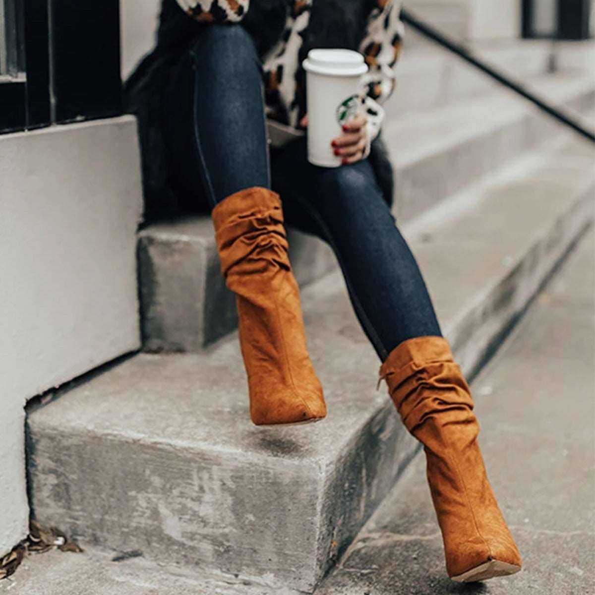 Suede High Heel Fashion Boots with Pointed Toe