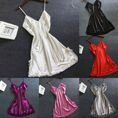 Lingerie Dress with Lace and Spaghetti Straps in 6 Colors M-XXL