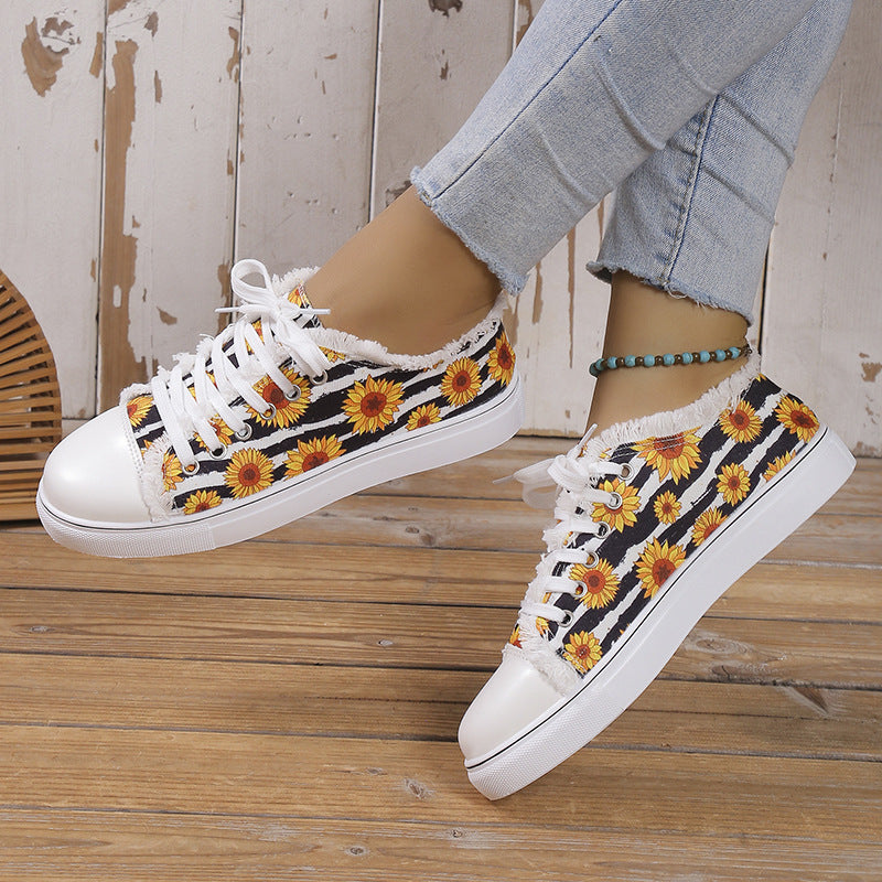 Patterned Canvas Sneakers