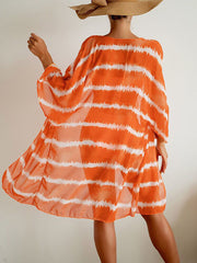 Three Piece Tie Dyed Print Swimsuit