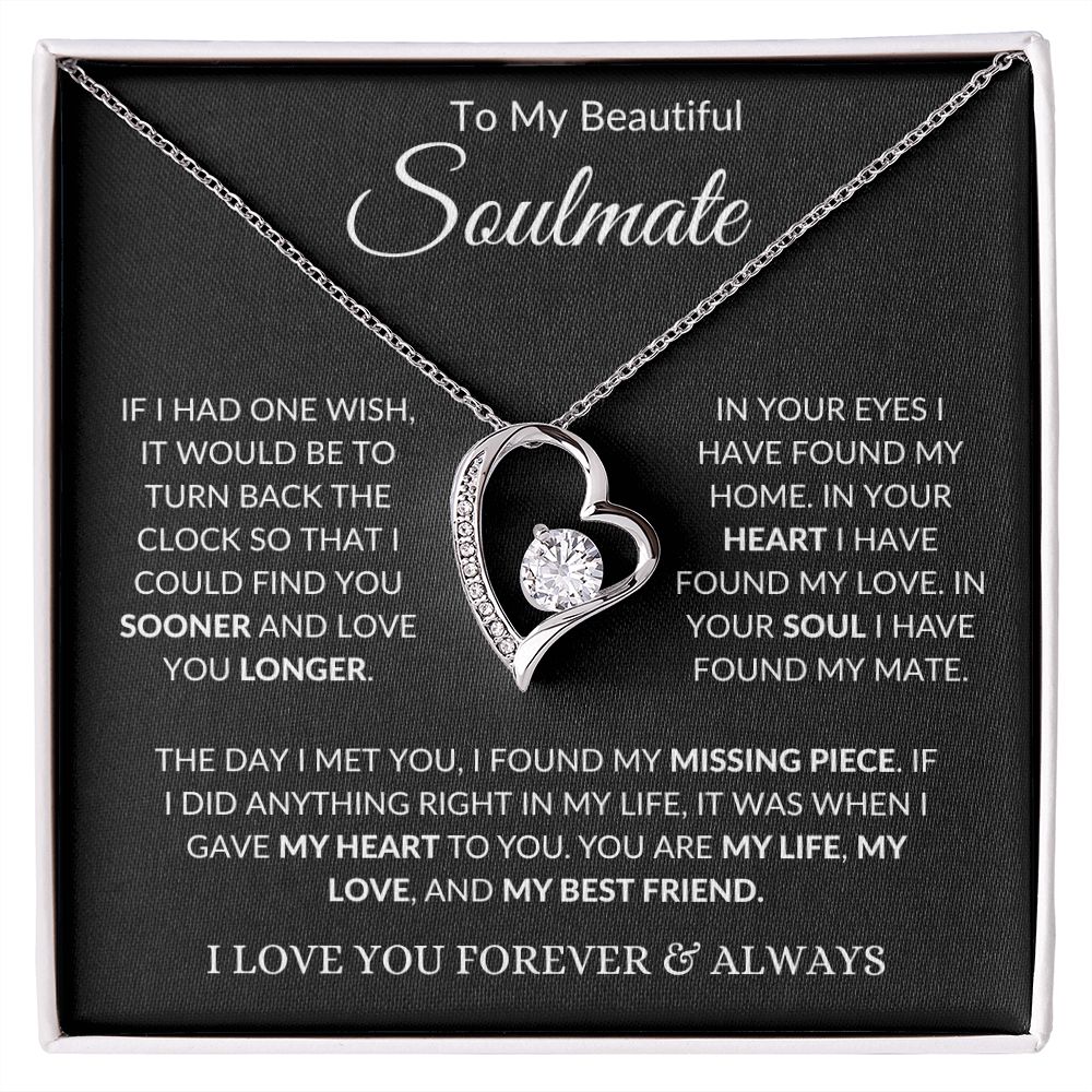 Soulmate Forever Halskette in Weiß- oder Gelbgold-Finish