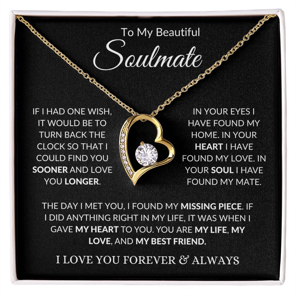 Soulmate Forever Halskette in Weiß- oder Gelbgold-Finish