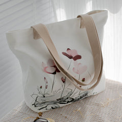 Large Capacity Canvas Artistic Shoulder Tote Bag
