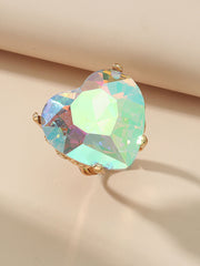 Heart Shape Retro Imitation Gemstone Ring