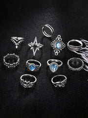 Eleven Piece European Imitation Gem Rings Set