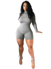 Bodycon Long sleeve Mock Neck Romper