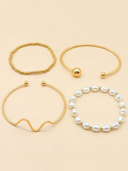 Four Piece Pearl Elagant Bracelet