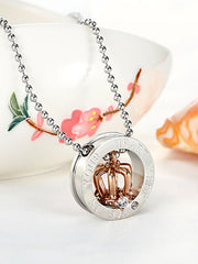 Crown Pendant Rhinestone Couple Necklaces