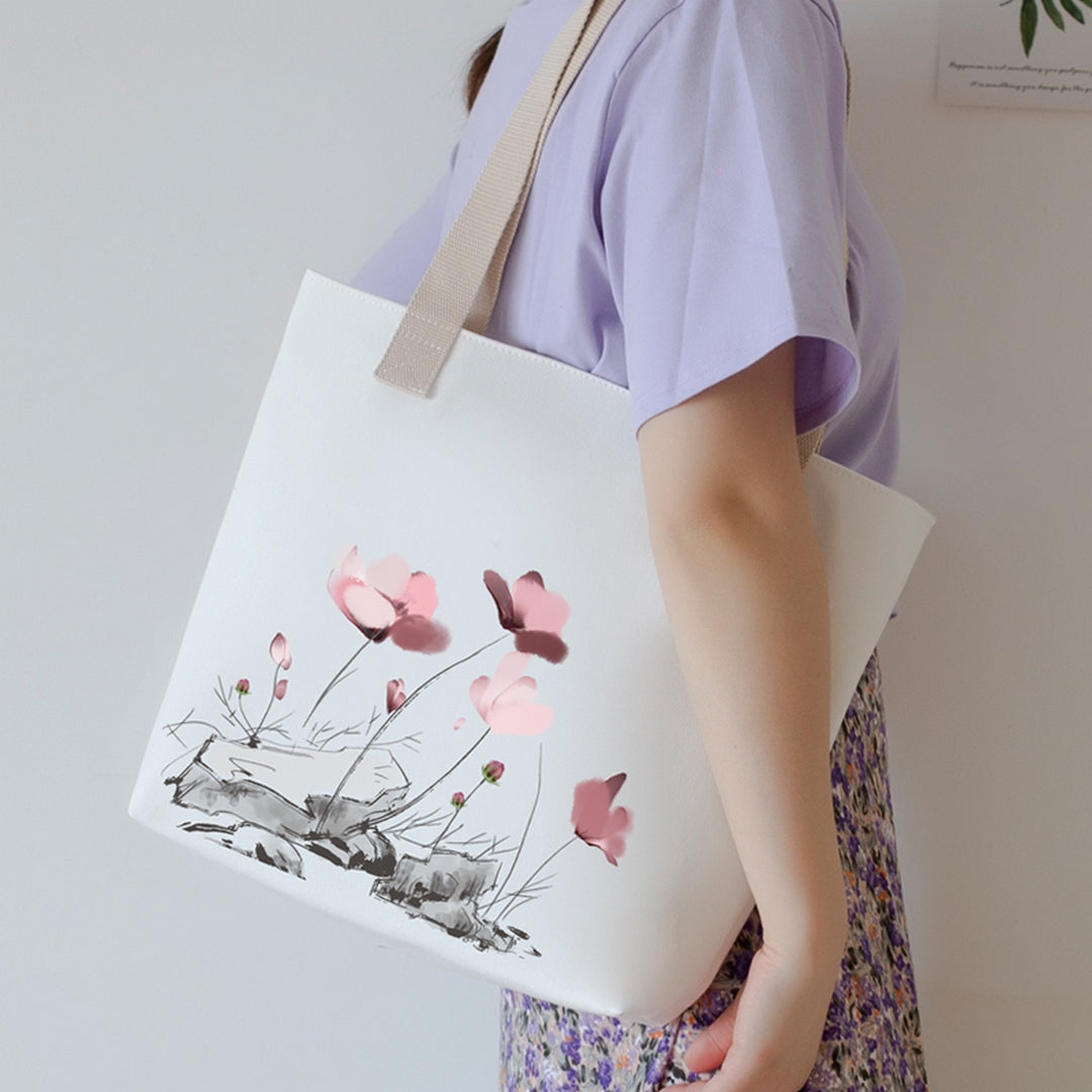 Large Capacity Canvas Artistic Shoulder Tote Bag