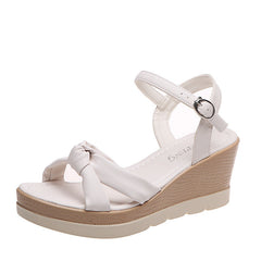 High Wedge Heel Sandals with Bowknot in 2 Colors