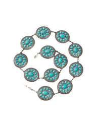 Bohemian Ethnic Turquoise Alloy Chain Belt