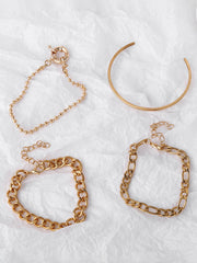 Four Piece Thick Chain Bracelets