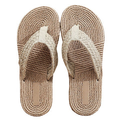 Faux Straw Flip-Flop Beach Sandals