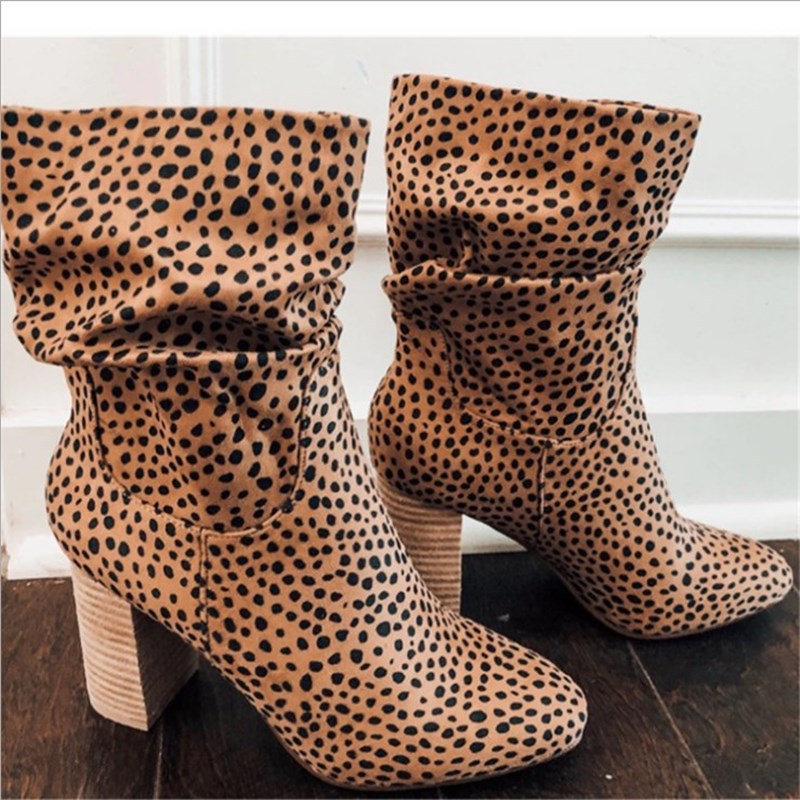 Suede Thick Heel Boots in 4 Colors