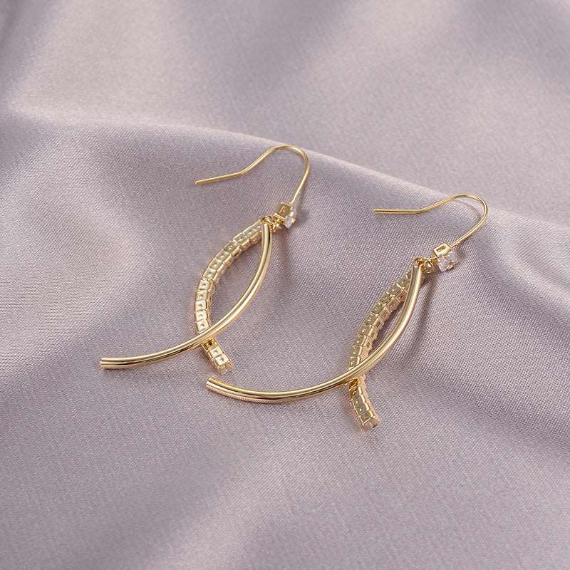Drop Earrings with Rhinestones