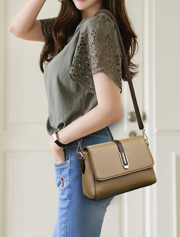 Shoulder Bag with Contrasting Adjustable Strap