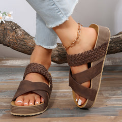 Woven Cross-Strap Sandals in 6 Colors