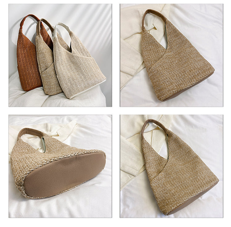 Woven Straw Tote Hand Bag in 3 Colors