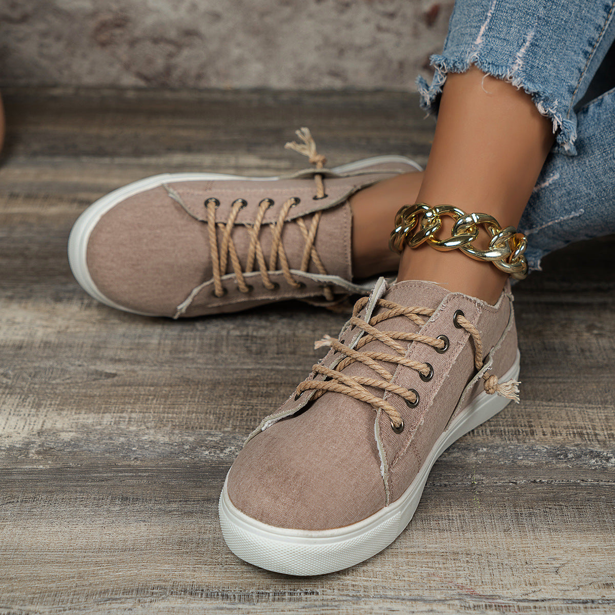 Baskets basses en denim