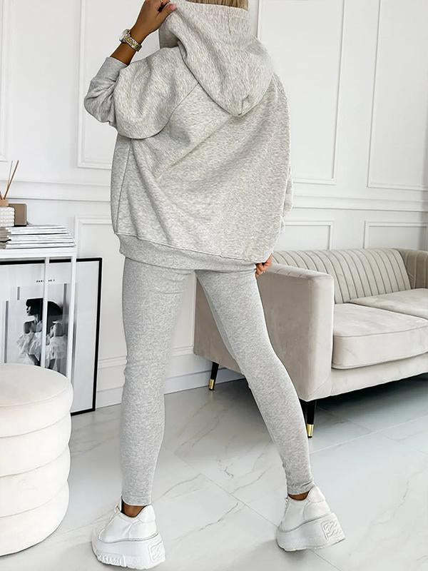 Hoodie, Legging, and Tank Top Three Piece Sports Set