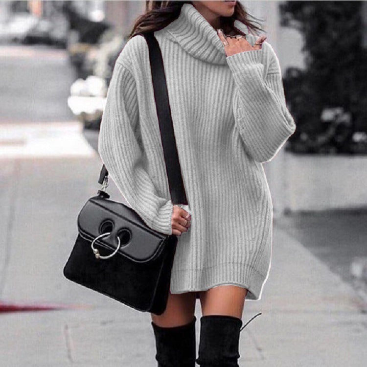 Long Sleeve Turtleneck Sweater Dress