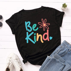 Be Kind Rundhals-Kurzarm-Top in 6 Farben XS-5XL