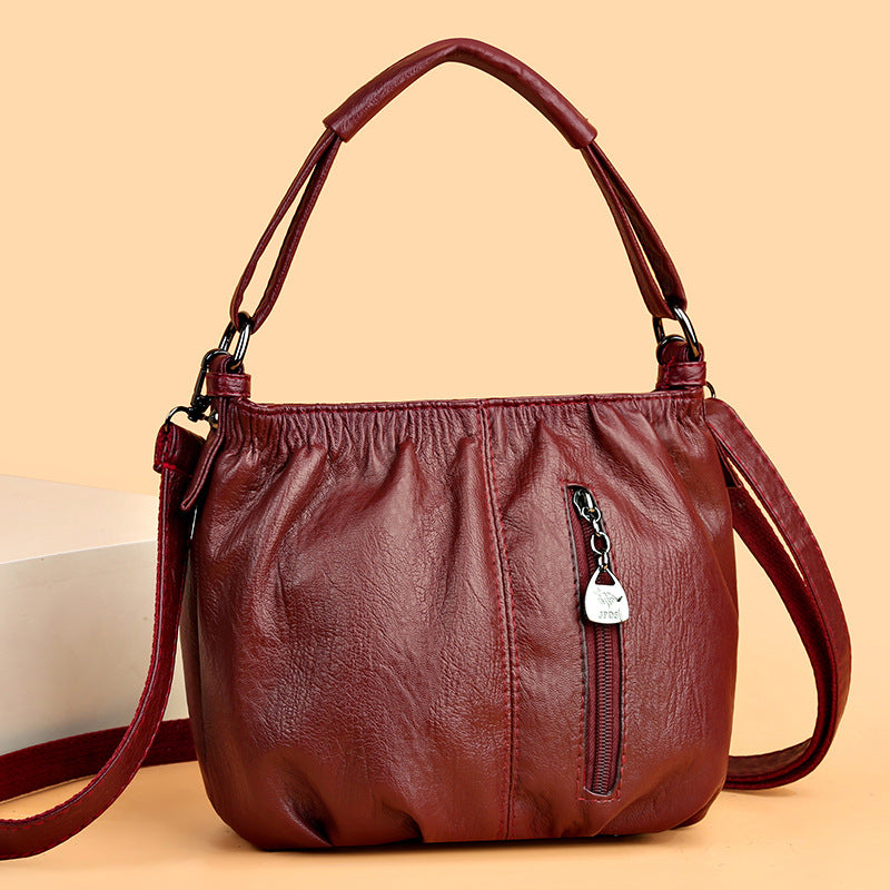 Retro Pleated Hand Shoulder Bag in 7 Colors