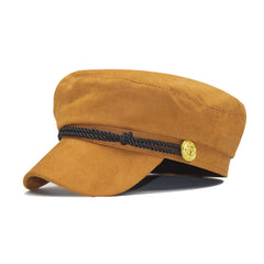 Casquette en velours de daim avec bord et dessus plat en 3 couleurs