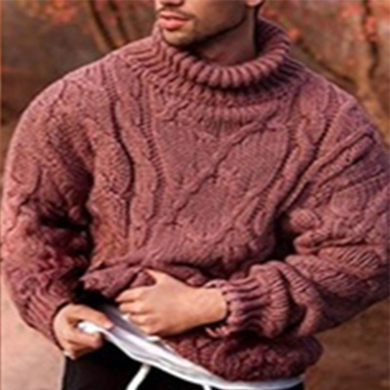 Men's Solid Colour Long Sleeve Turtleneck Sweater