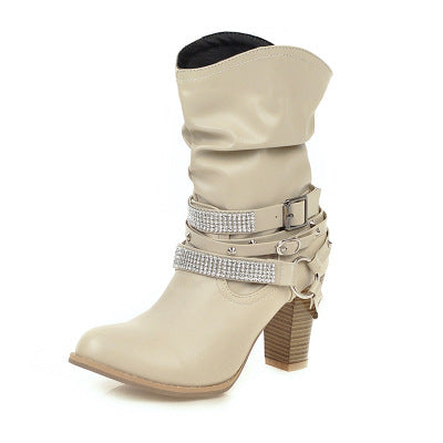 Fashion Martin Boots with Rhinestones in 5 Colors