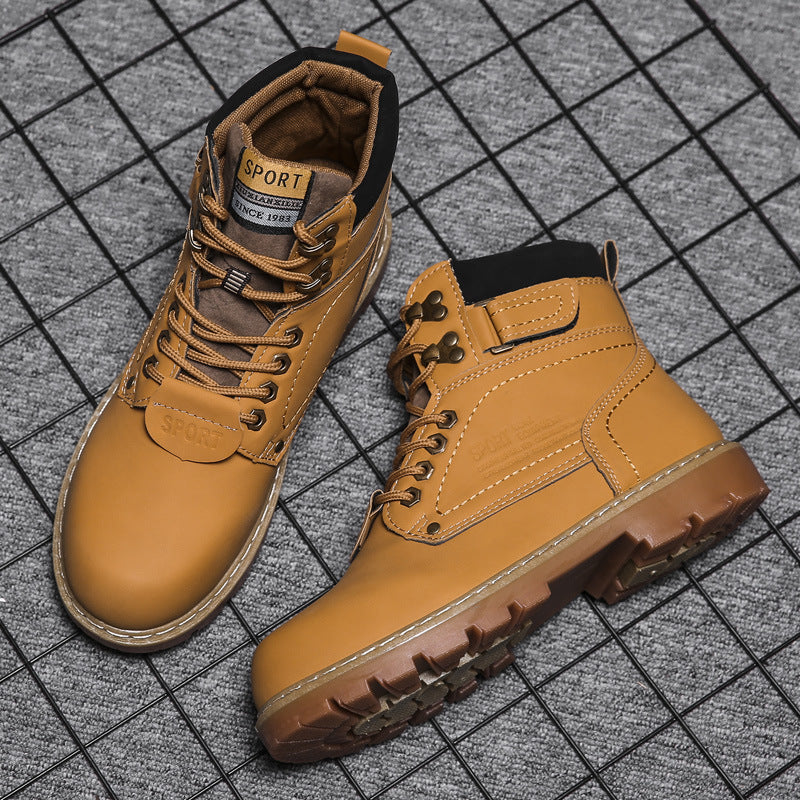 Men's Lined Martin Boots with Round Toe in 3 Colors