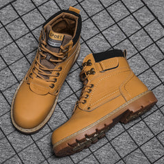 Men's Lined Martin Boots with Round Toe in 3 Colors