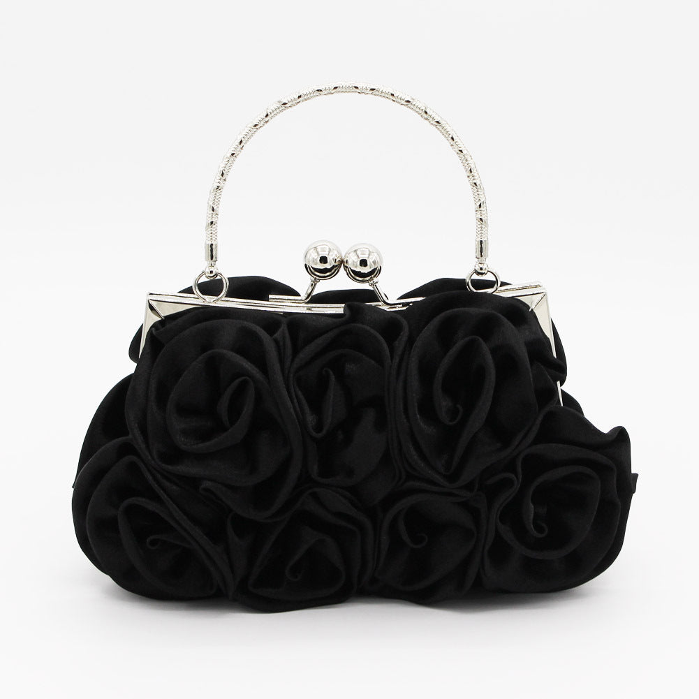 Silk Rose Clutch Hand Bag