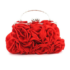 Silk Rose Clutch Hand Bag
