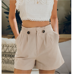 Casual Pleated Shorts with Pockets in 2 Colors S-L