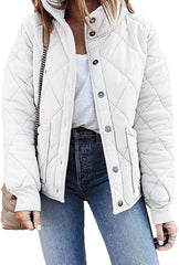 Long Sleeve Quilted Jacket with Pockets