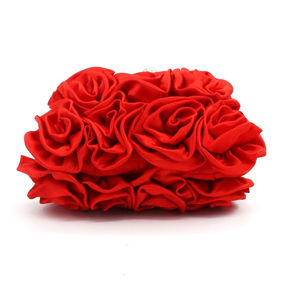 Silk Rose Clutch Hand Bag