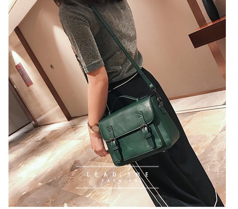 Messenger Bag with Zipper and Buckles in 4 Colors