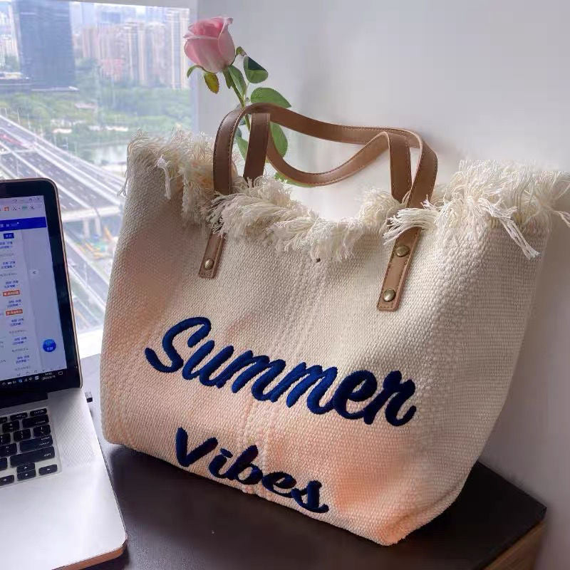 Summer Vibes Beach Bag Tote in 5 Colors