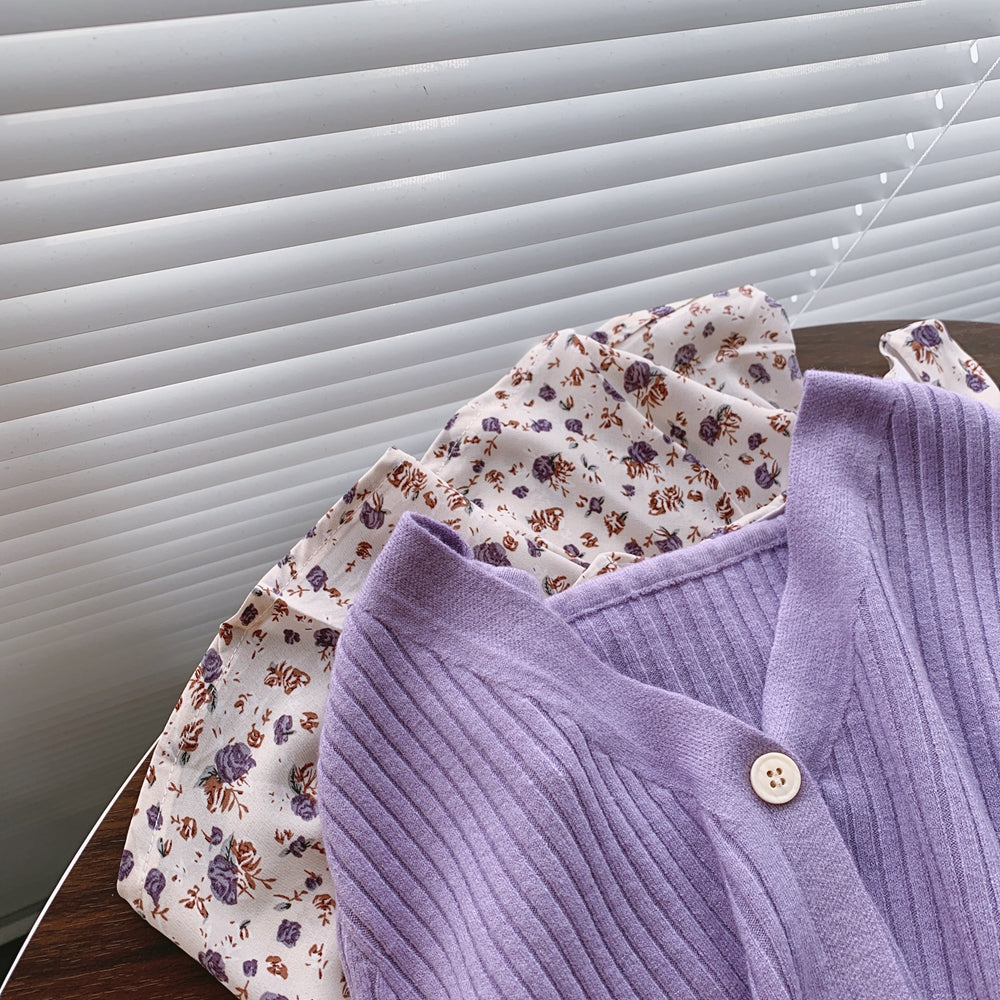 Knit Cardigan with Buttons and Long Sleeves in 12 Colors S-L