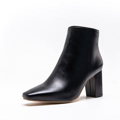 High Heel Boots with Square Toe in 2 Colors