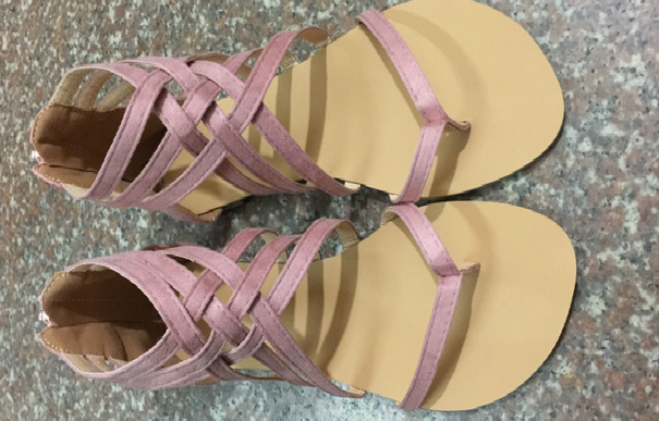 Criss Cross Flat Roman Sandals with Closed Heel