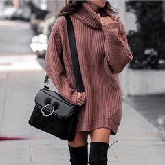 Long Sleeve Turtleneck Sweater Dress