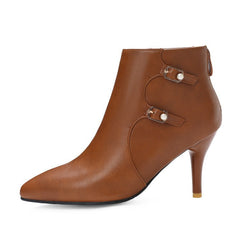 High Heel Ankle Boots with Pointed Toe and Stiletto Heel