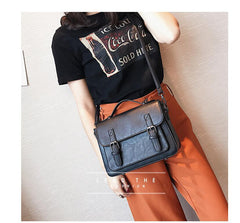 Messenger Bag with Zipper and Buckles in 4 Colors